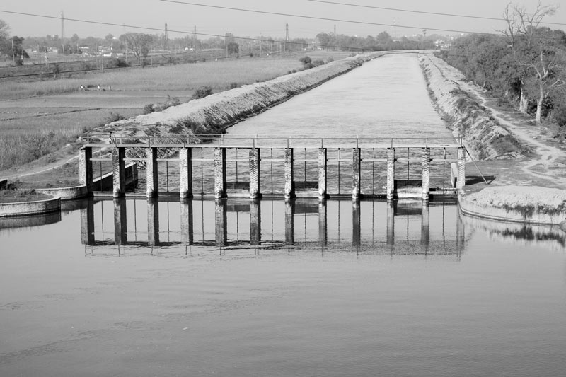 An irrigation canal in Chandauli district, Uttar  Pradesh - a low rainfall district where canal network emerging from 4 irrigation projects enable paddy and wheat production